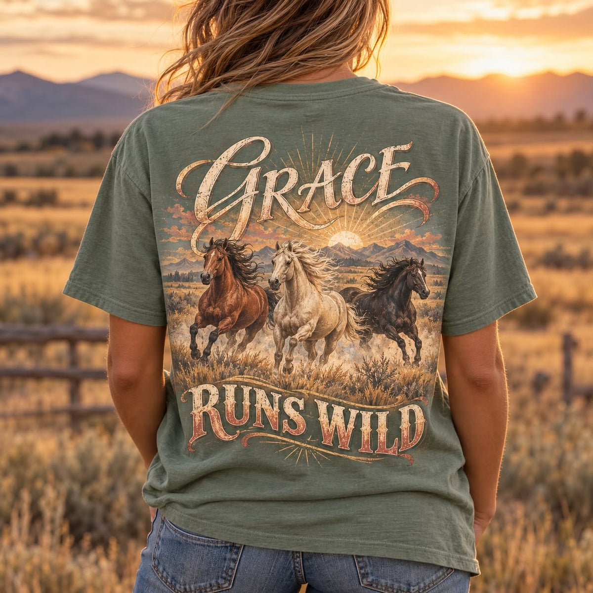 Grace Runs Wild Adult Short Sleeve Tee