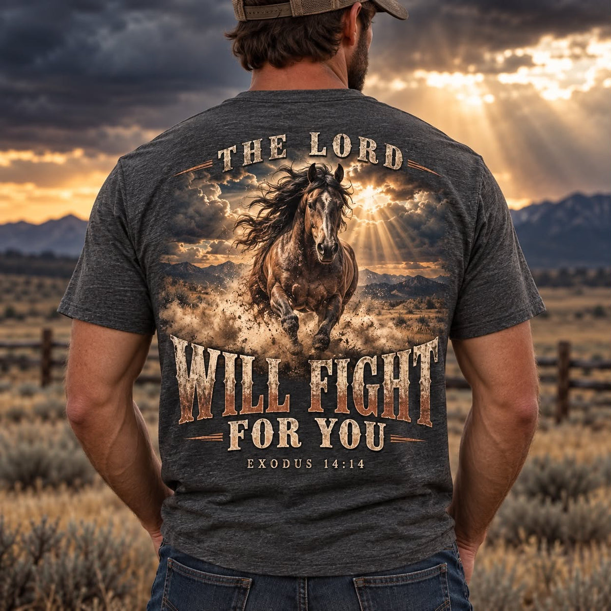 The Lord Will Fight For You Adult Short Sleeve Tee