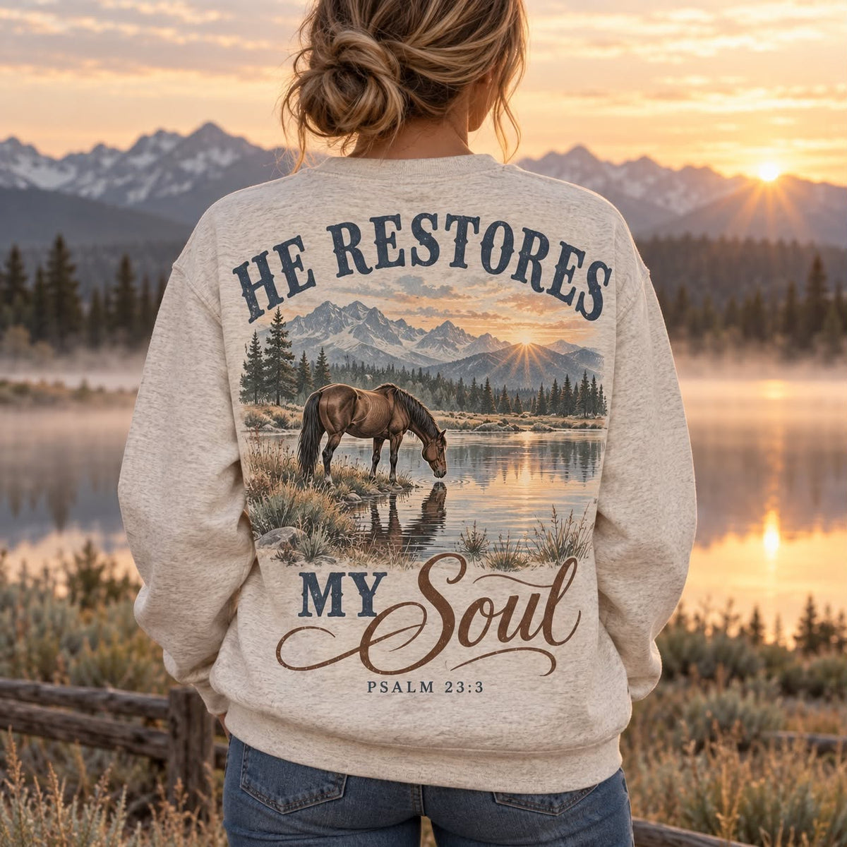 He Restores my Soul Crewneck Sweatshirt