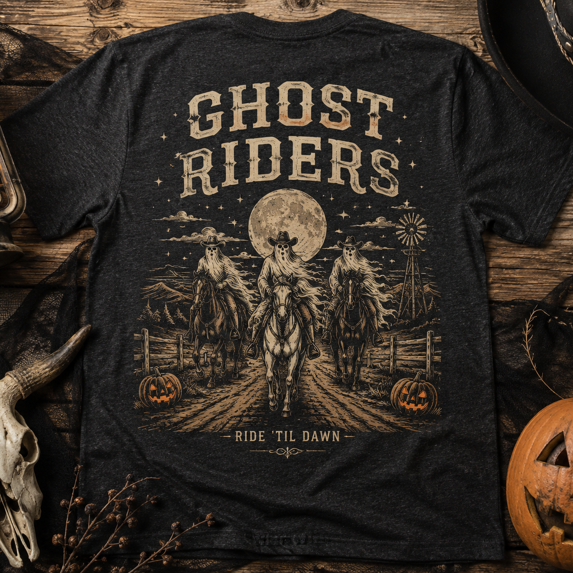 Ghost Riders Western Halloween Short Sleeve Tee