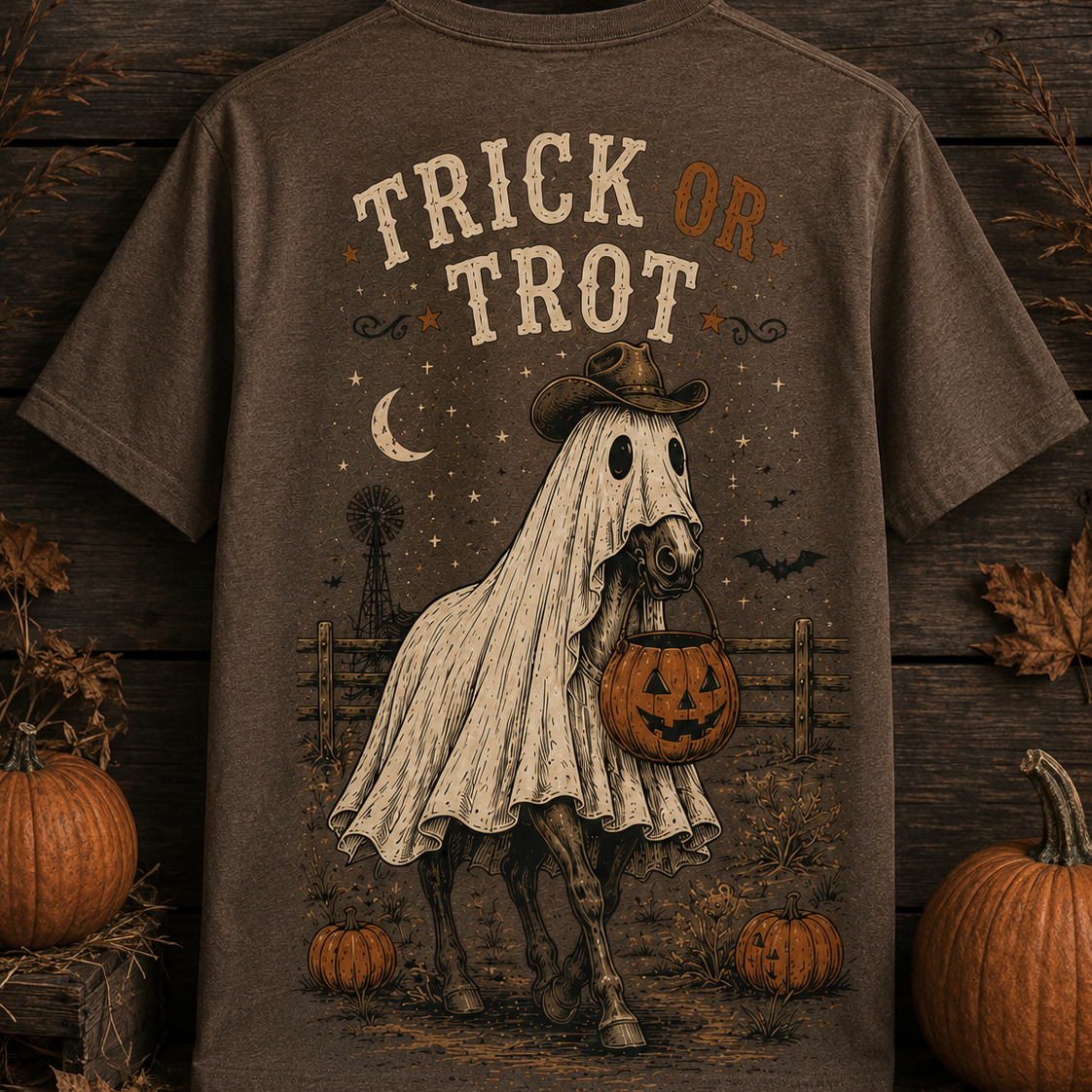 Trick or Trot Western Halloween Short Sleeve Tee