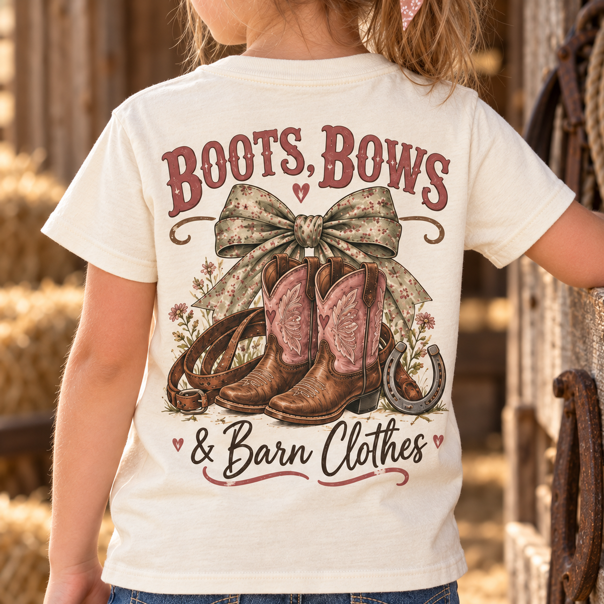 Boots, Bows, & Barn Clothes Youth Short Sleeve Tee