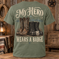 My Hero Wears a Badge  Adult Short Sleeve Tee