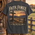 Faith, Family, & the Thin Blue Line  Adult Short Sleeve Tee