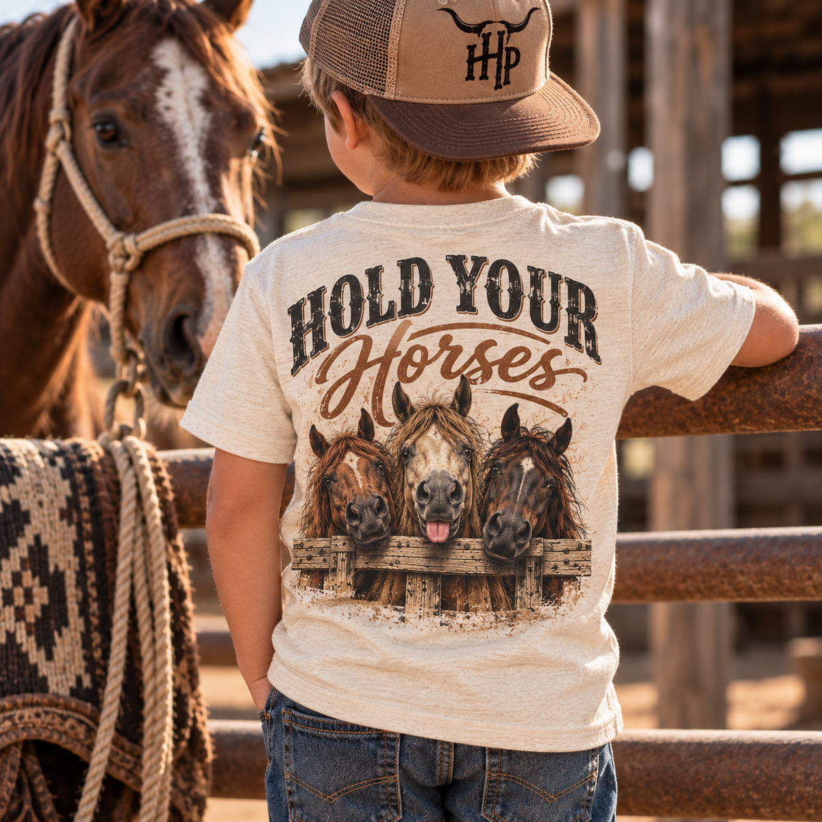 Hold Your Horses Youth Short Sleeve Tee