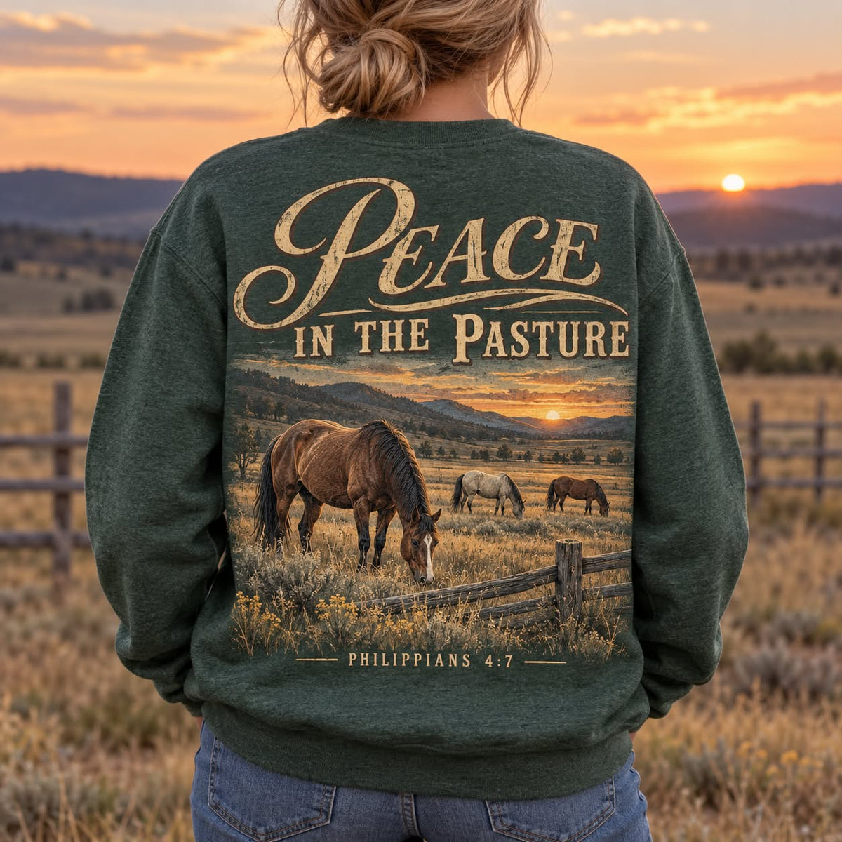 Peace in the Pasture Crewneck Sweatshirt
